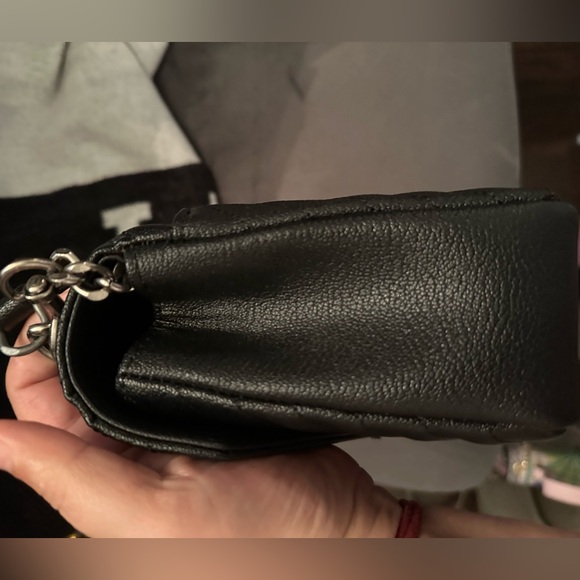Black and silver envelope style shoulder or crossbody bag. - Picture 7 of 8